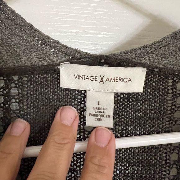 Vintage America Open-Front Sweater Size L - Picture 5 of 7